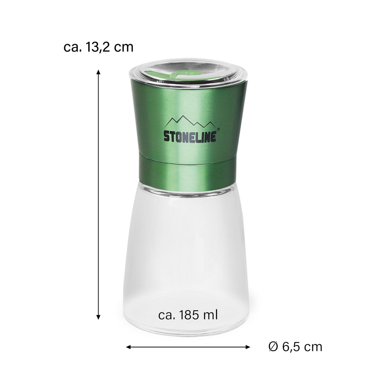 SALZ- / PFEFFERMÜHLE - Grün, Glas (10/13.2/7cm) - Stoneline