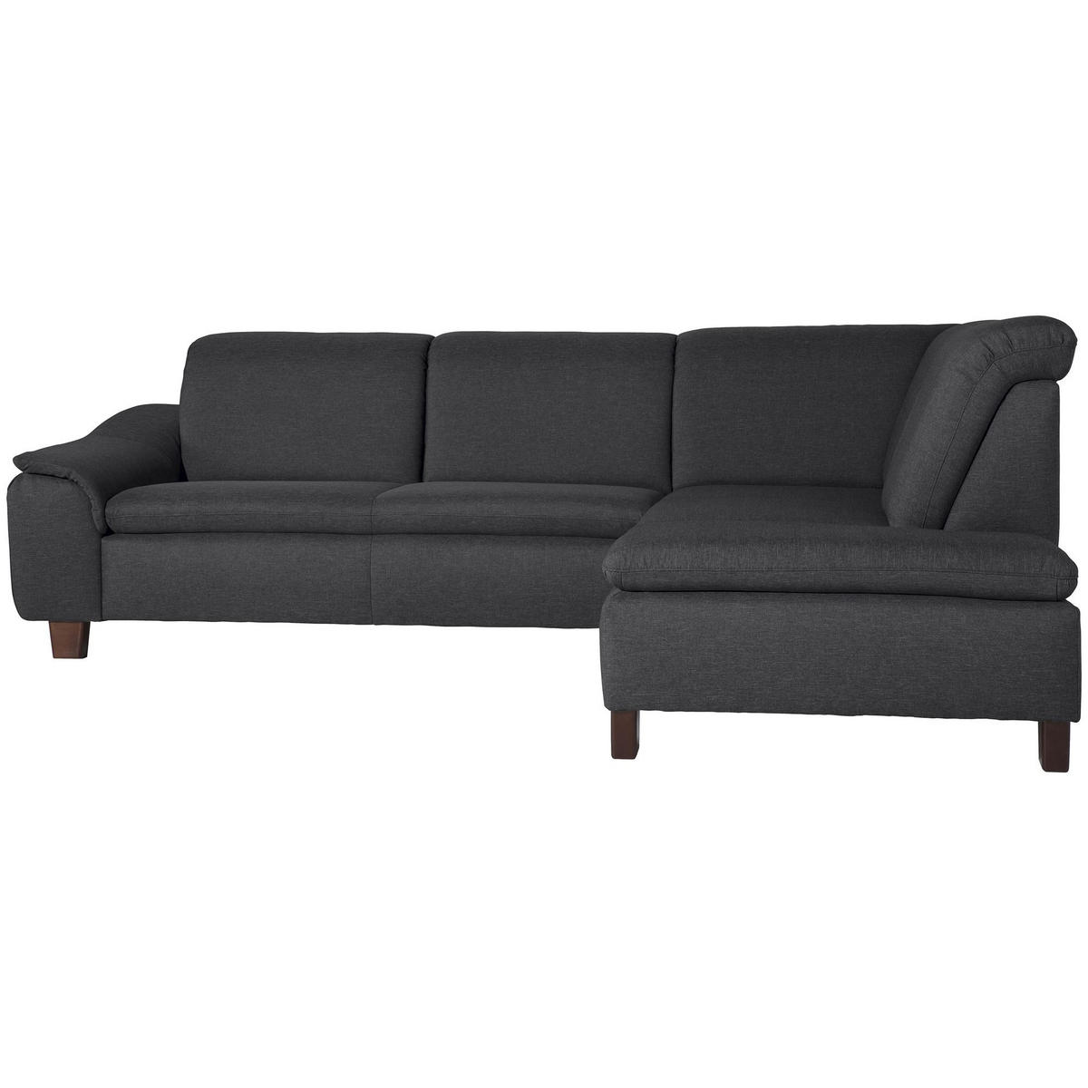 ECKSOFA mit Ottomane rechts Kaylil Flachgewebe graphit - Graphitfarben, Kunststoff (187/247cm) - 58aufmkessel