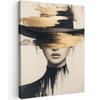 LEINWANDBILD Frau - Hut - Farbe Room Decor 30x40 cm - Goldfarben, Textil (30/40cm) - MuchoWow