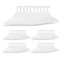 50XKLEIDERBÜGEL - Weiß, Holz/Metall (45/23.5/1cm) - Relaxdays