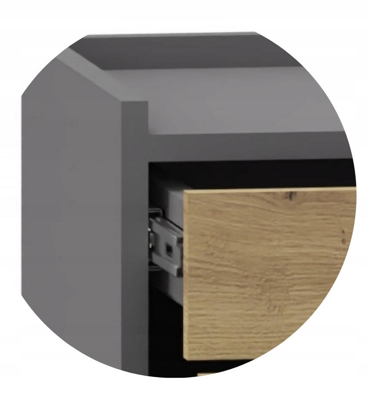 KOMMODE ALTIVO 3SW1SN Anthrazit Grau-Artisan Eiche 68,8/35,9/80,6 cm - Anthrazit/Eiche Artisan, Holzwerkstoff (68.8/80.6/35.9cm) - Matkam Möbel