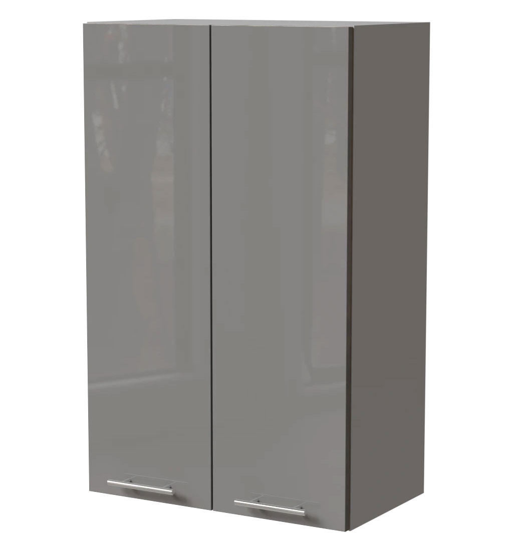 KÜCHENHÄNGESCHRANK Essen W4/60 Grau Hochglanz / Grau Matt 60 / 32,5 / 96cm - Grau, Holz/Holzwerkstoff (60/96/32.5cm) - Feldmann-Wohnen