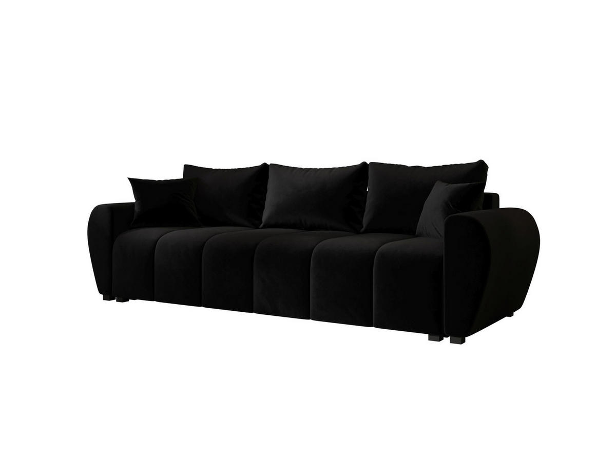 SOFA MOLISA mit Schlaffunktion ITAKA 15 mit Stauraum - Schwarz, Textil (86/82/246cm) - Bedante