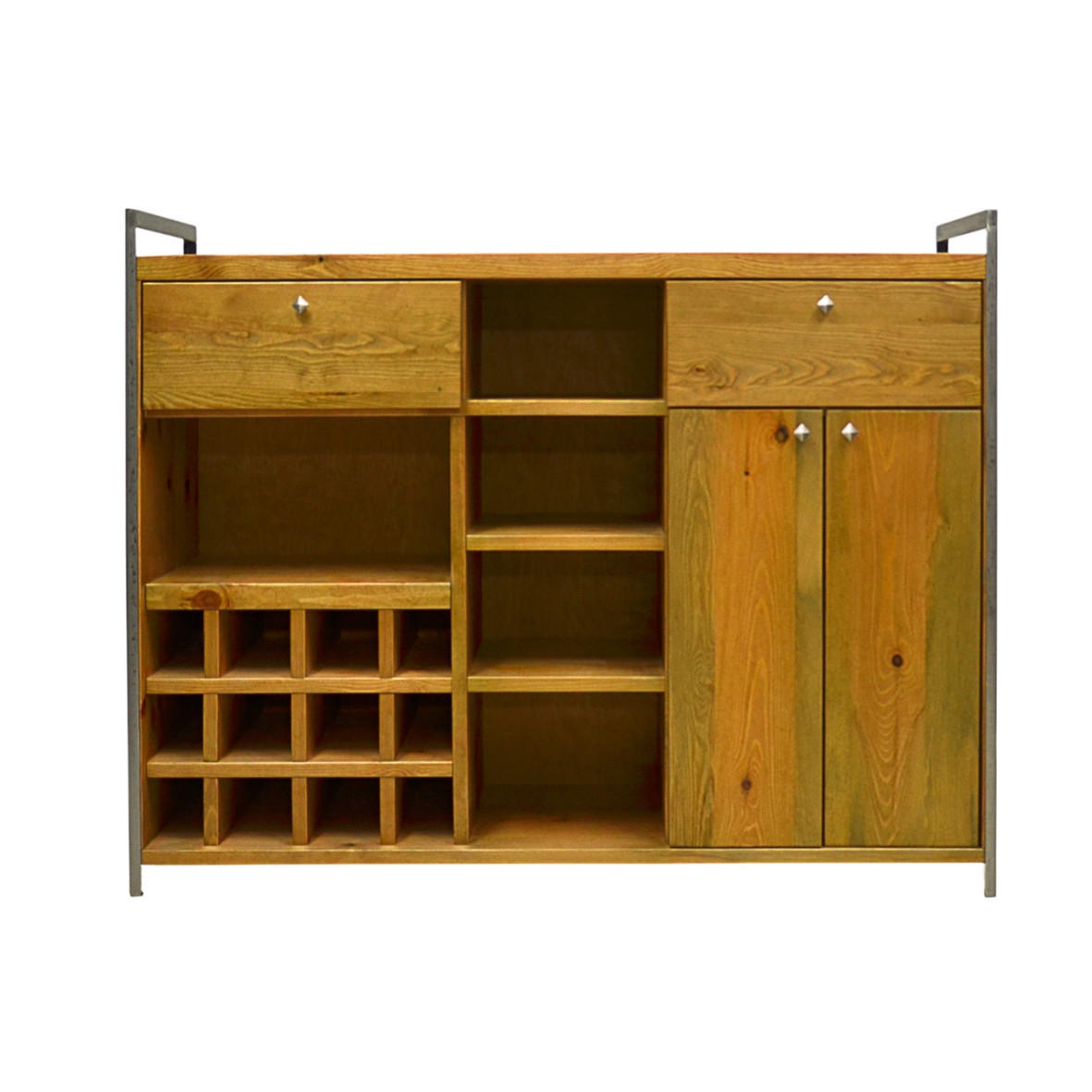 EICHENHOLZ-BAR für Alkohol für das Esszimmer, Wohnzimmer oder die Küche - Eichefarben, Holz (135/105/35cm) - Rawood Furniture