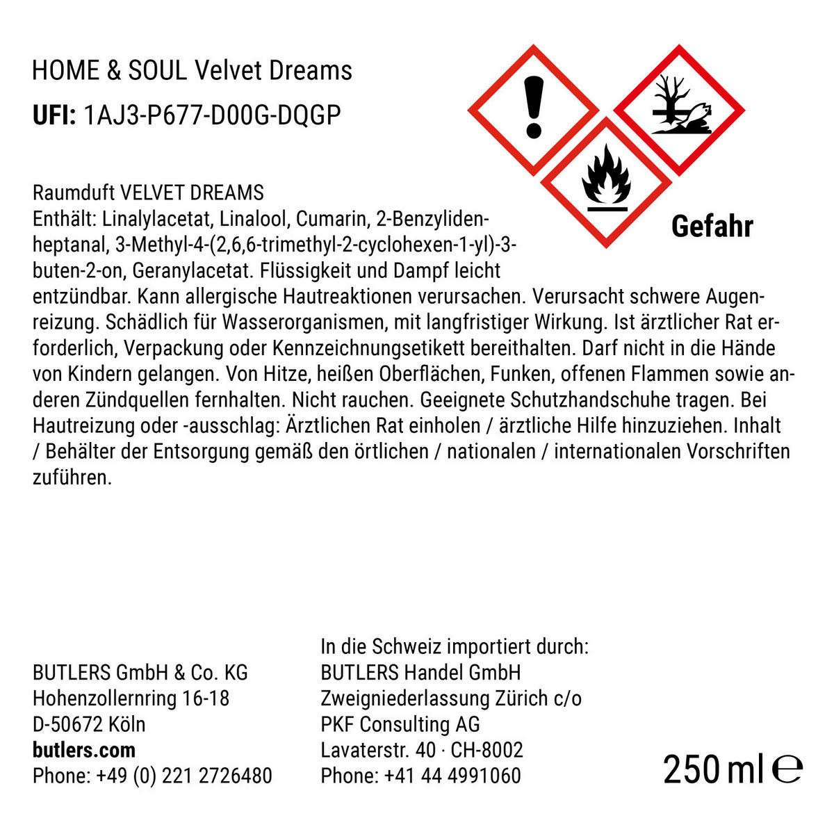 RAUMDUFT Velvet Dreams Lavendel & Minze 250ml - Transparent, Glas/Naturmaterialien (7/22/7cm) - Butlers