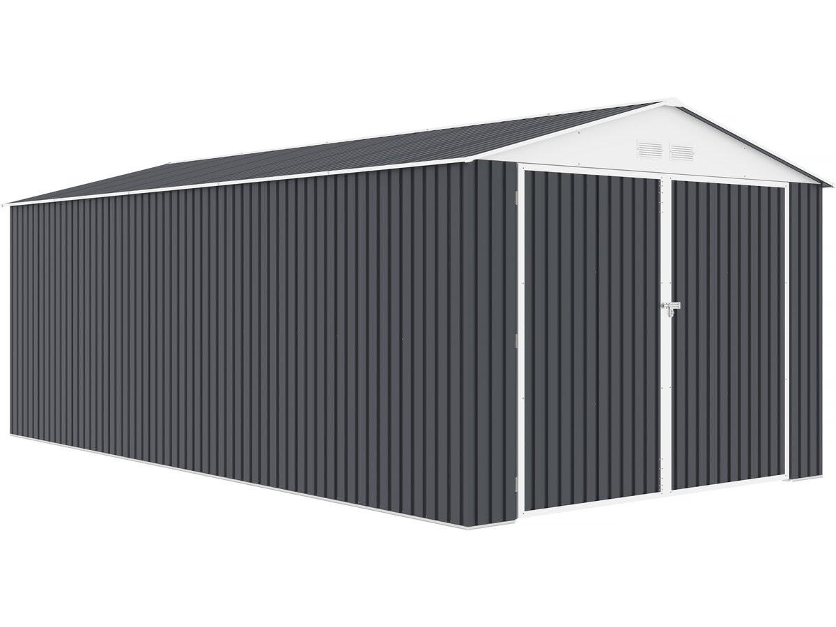 METALL-GARAGE PVC houston - Grau, Metall (70/310/570cm) - Habitat Garten