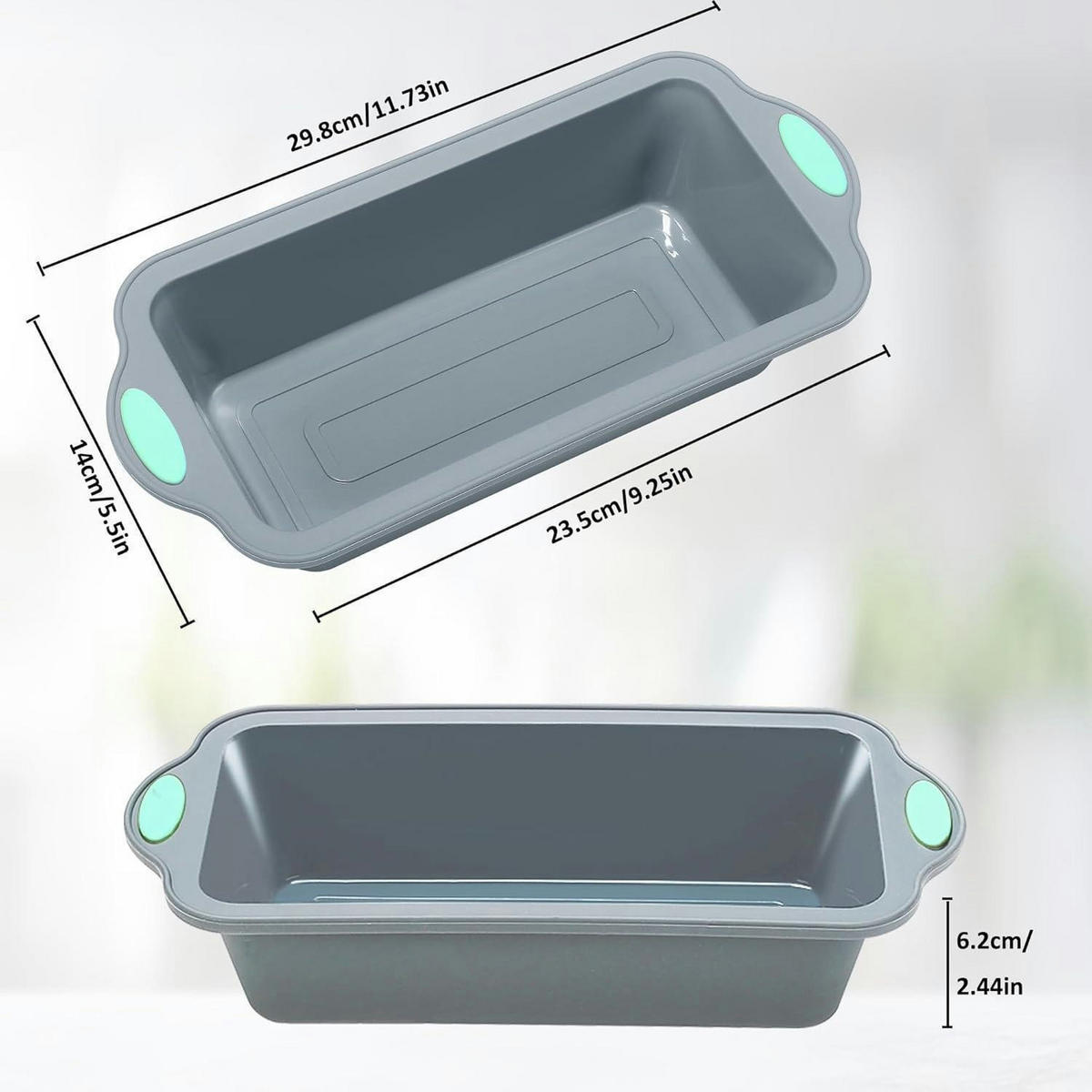 BROTBACKFORM 2er-Set Silikon Antihaft 22,9 cm - Grau, Kunststoff (12.7/5.1/30.5cm)