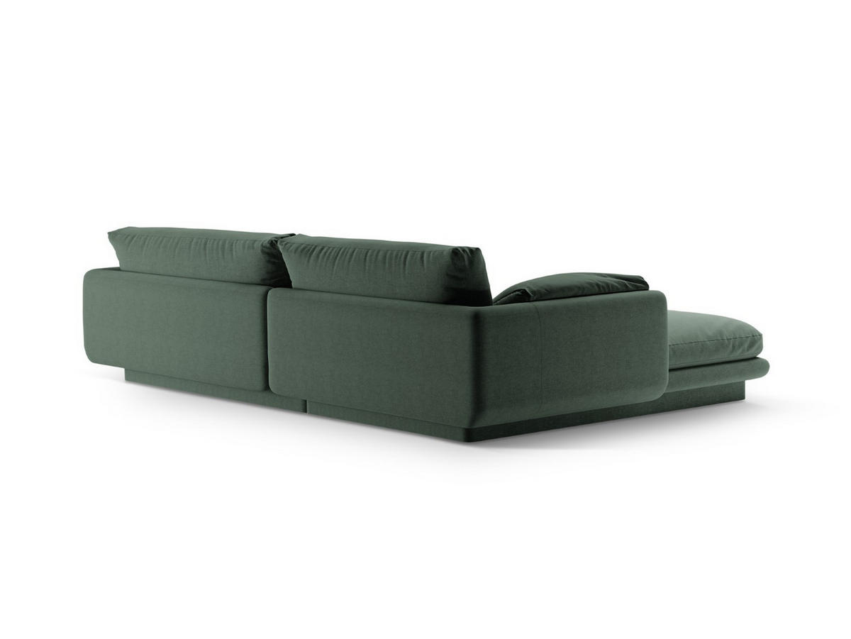 ECKSOFA rechts Torino aus strukturiertem Stoff moosgrün 4 Sitzplätze - Salbeigrün, Textil (170/250cm) - Micadoni