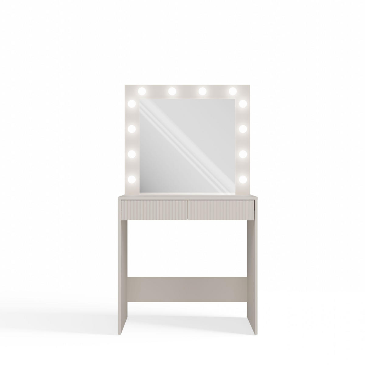 SCHMINKTISCH Marina Shine - Beige, Holzwerkstoff (81/80/50cm) - kommodly