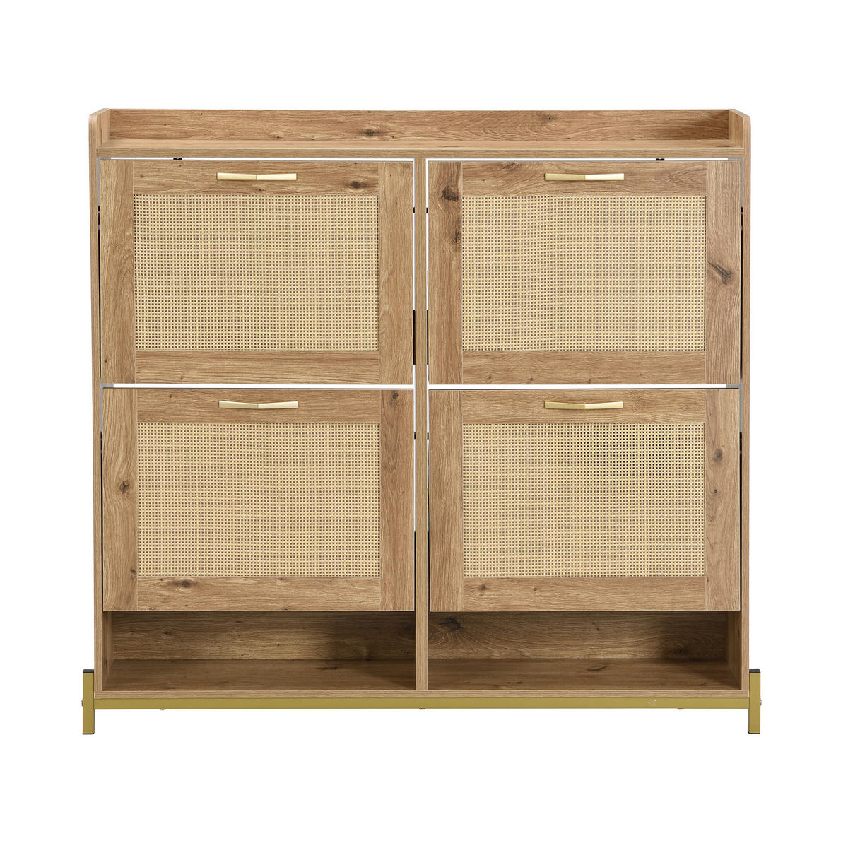 SCHUHSCHRANK 108,5/24/100 cm mit 4 Türen in Holzoptik, platzsparend - Naturfarben, Holzwerkstoff (108.5/100/24cm) - BEAOK