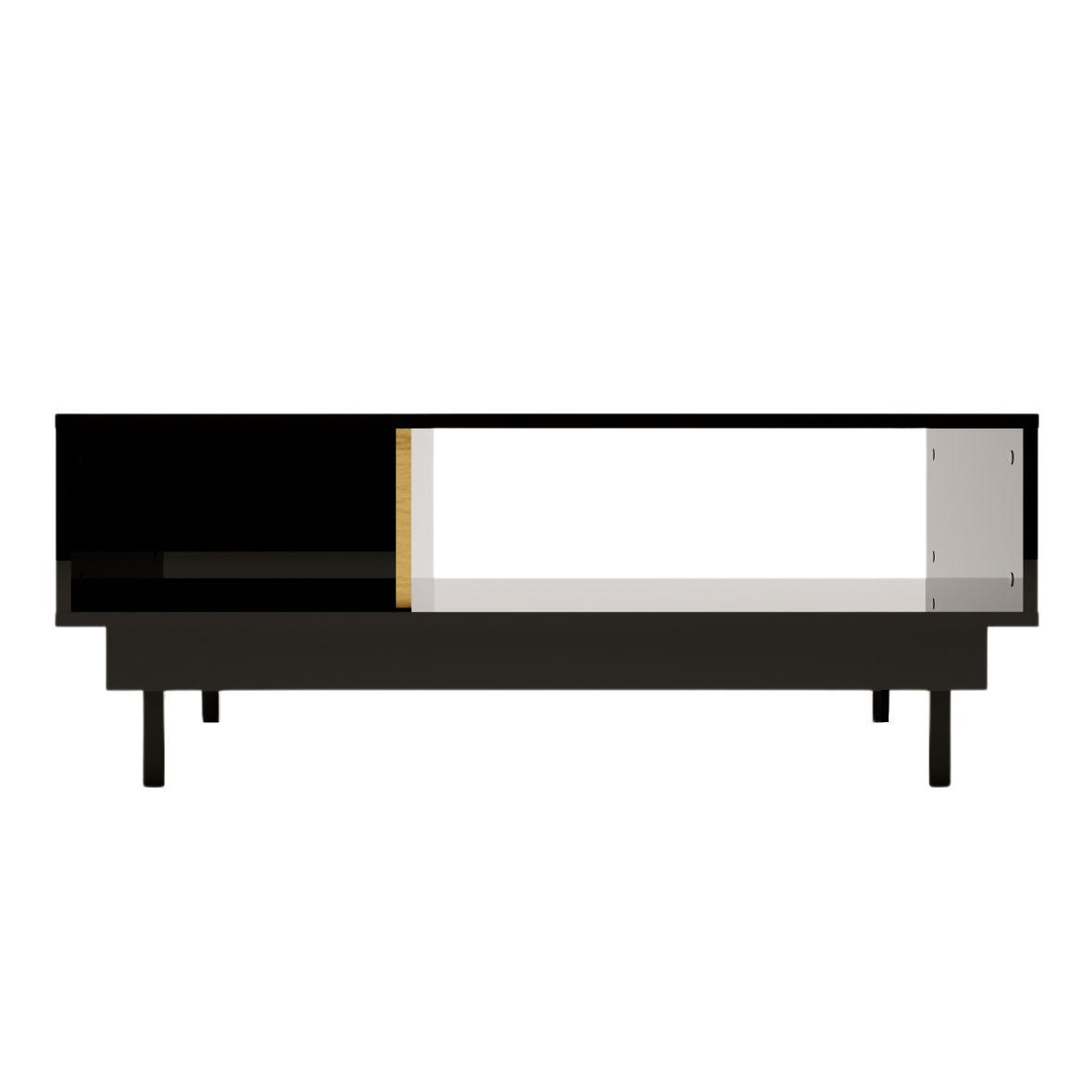 COUCHTISCH Artemisa Schwarz, goldener Akzent, Hochglanz - Schwarz Hochglanz/Schwarz, Holzwerkstoff/Metall (69/115/45.5cm) - Dancan