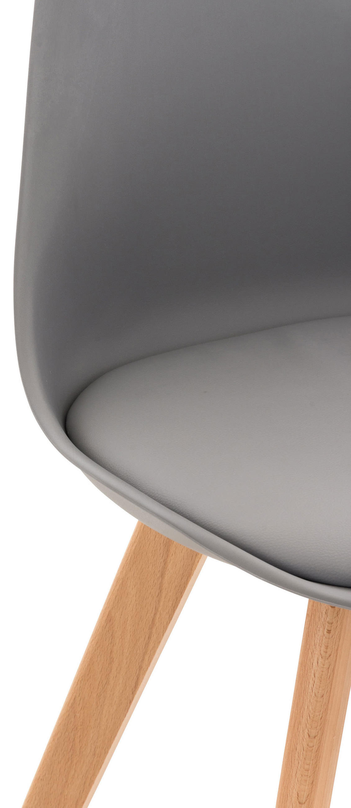STUHL Kunststoff grau - Eukalyptusholzfarben/Grau, Holz/Kunststoff (49/83/50cm) - CLP