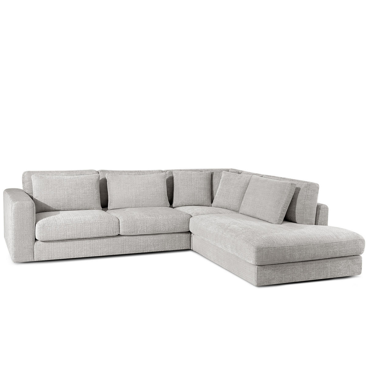 ECKSOFA rechts VERUS - Hellgrau, Holz/Holzwerkstoff (297/248cm) - KONSIMO®