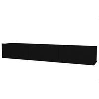LOWBOARD 180 x 29,5 x 29,5 cm Schwarz TV Board mit Stauraum - Schwarz, Holzwerkstoff (180/30/30cm) - Ibonto