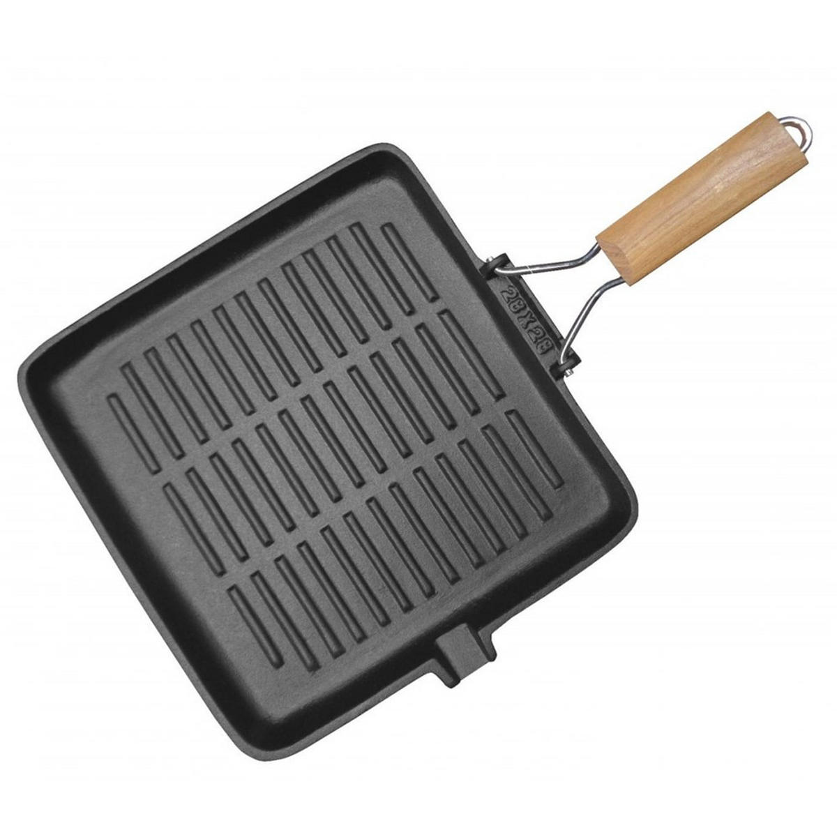 GUSSEISEN-GRILLPFANNE 24 cm Krisberg KS2563 - Schwarz, Metall (24/24/1cm) - Kinghoff 