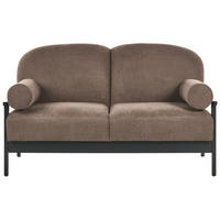 2-SITZER-SOFA Stoff Braun Pilarne - Schwarz/Braun, Textil (153/88/84cm) - Beliani