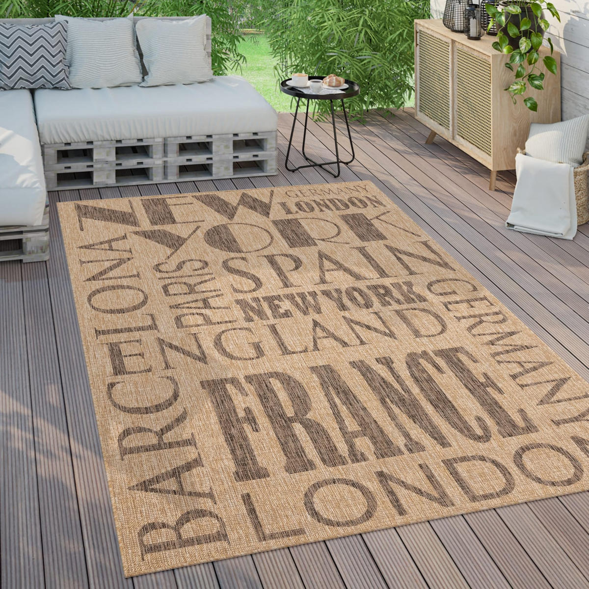 OUTDOORTEPPICH 80/150 cm Kitchen 381 - Beige, Kunststoff (80/150cm) - Paco Home