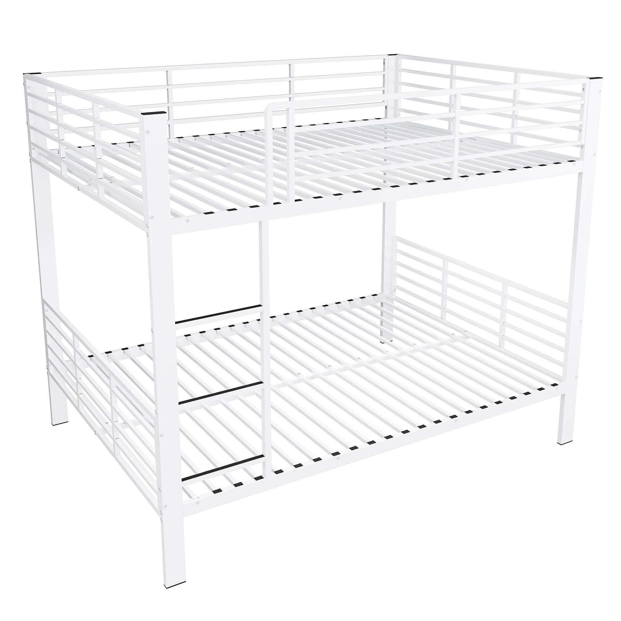 ETAGENBETT 140/200 cm DE-33078 mit Rausfallschutz und Leiter Weiß - Weiß, Metall (140/200cm) - ComfortXL
