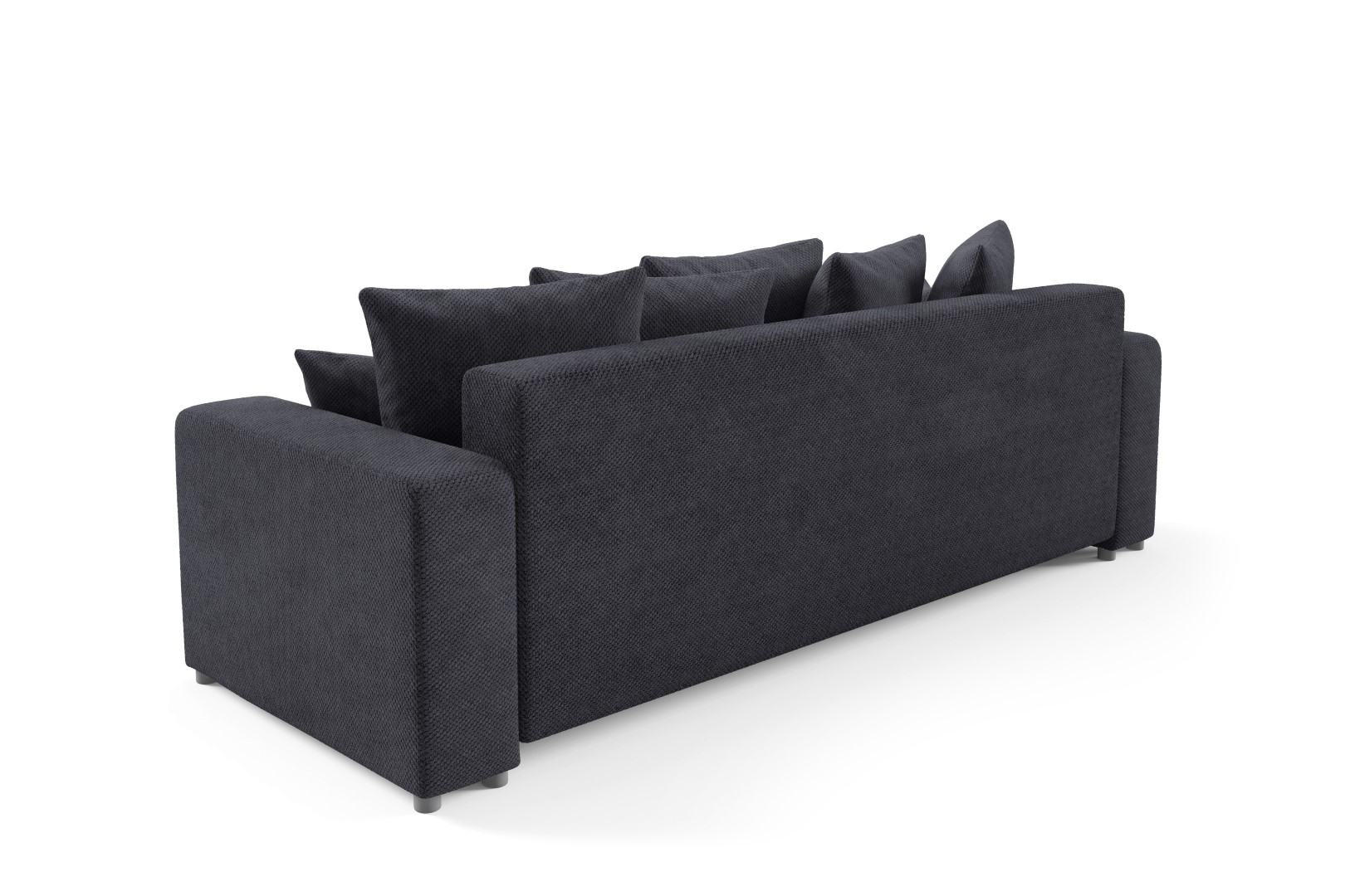 SCHLAFSOFA mit Bettkasten Schwarz - Schwarz, Textil (247/88/93cm) - Furnisell