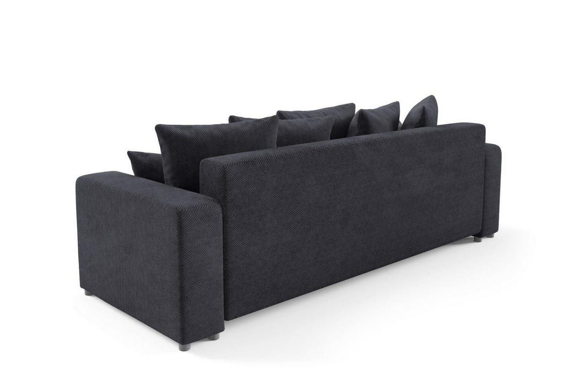 SCHLAFSOFA mit Bettkasten Schwarz - Schwarz, Textil (247/88/93cm) - Furnisell