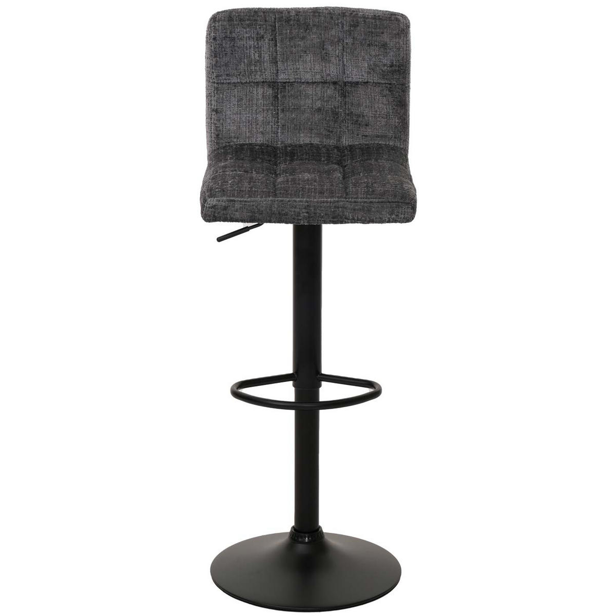 BARHOCKER 2er-Set gepolstert mit Lehne Sitzhöhe 63-83cm höhenverstellbar drehbar Stoff Chenille Dunkelgrau - Dunkelgrau, Textil/Metall (38/107/41cm) - PROREGAL