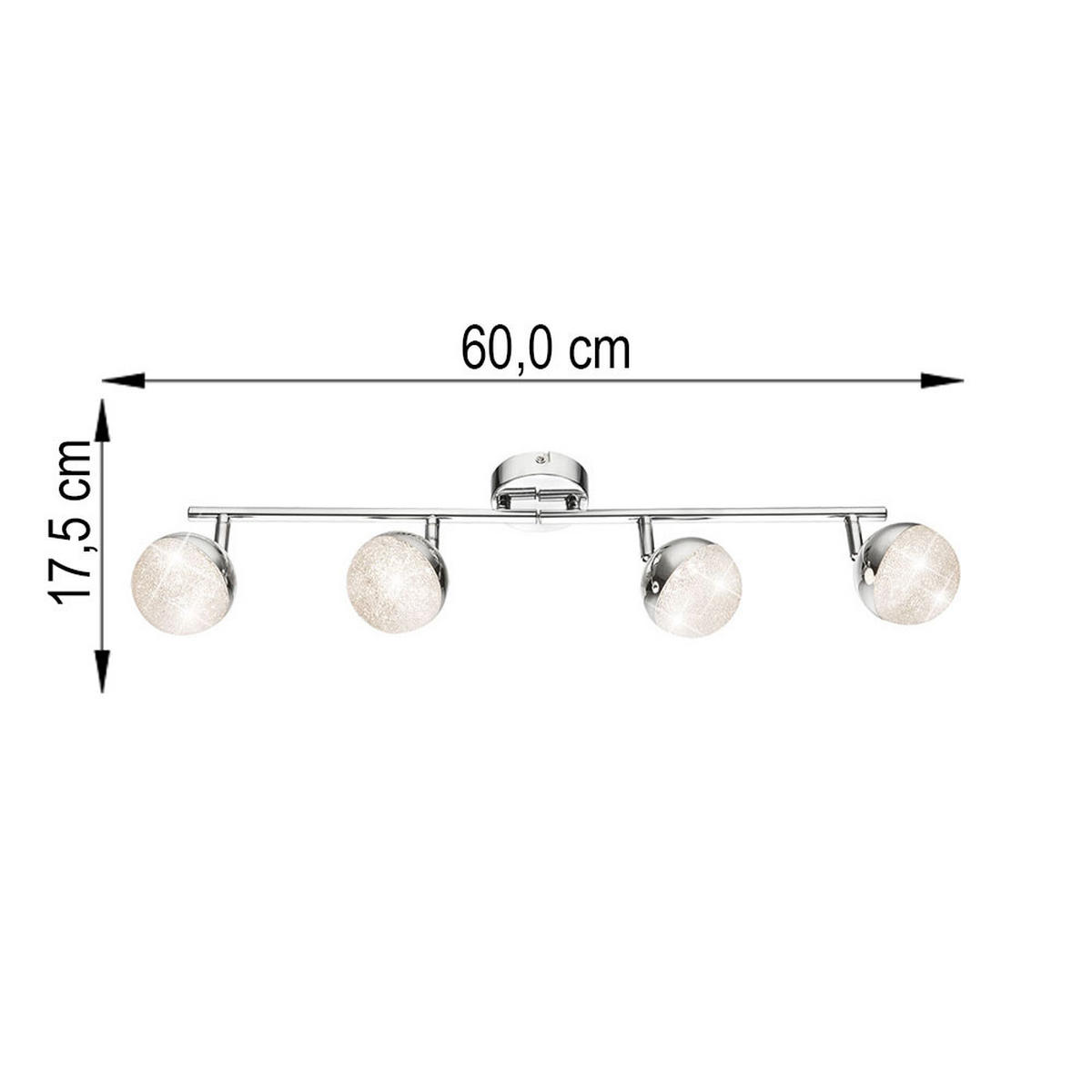 LED DECKENLEUCHTE UTILA Silber Chrom - Silberfarben, Metall (60/8.5/17.5cm) - Globo Lighting