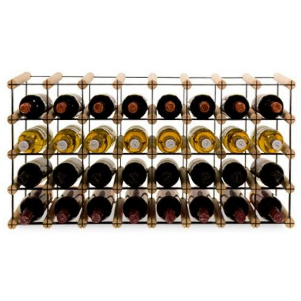 WEINREGAL Vinotega Mod Metal 42,5x82,5x24,5 cm 8x4 Flaschen Massives Kiefernholz Natur - Naturfarben, Holz (82.5/42.5/24.5cm) - PROREGAL