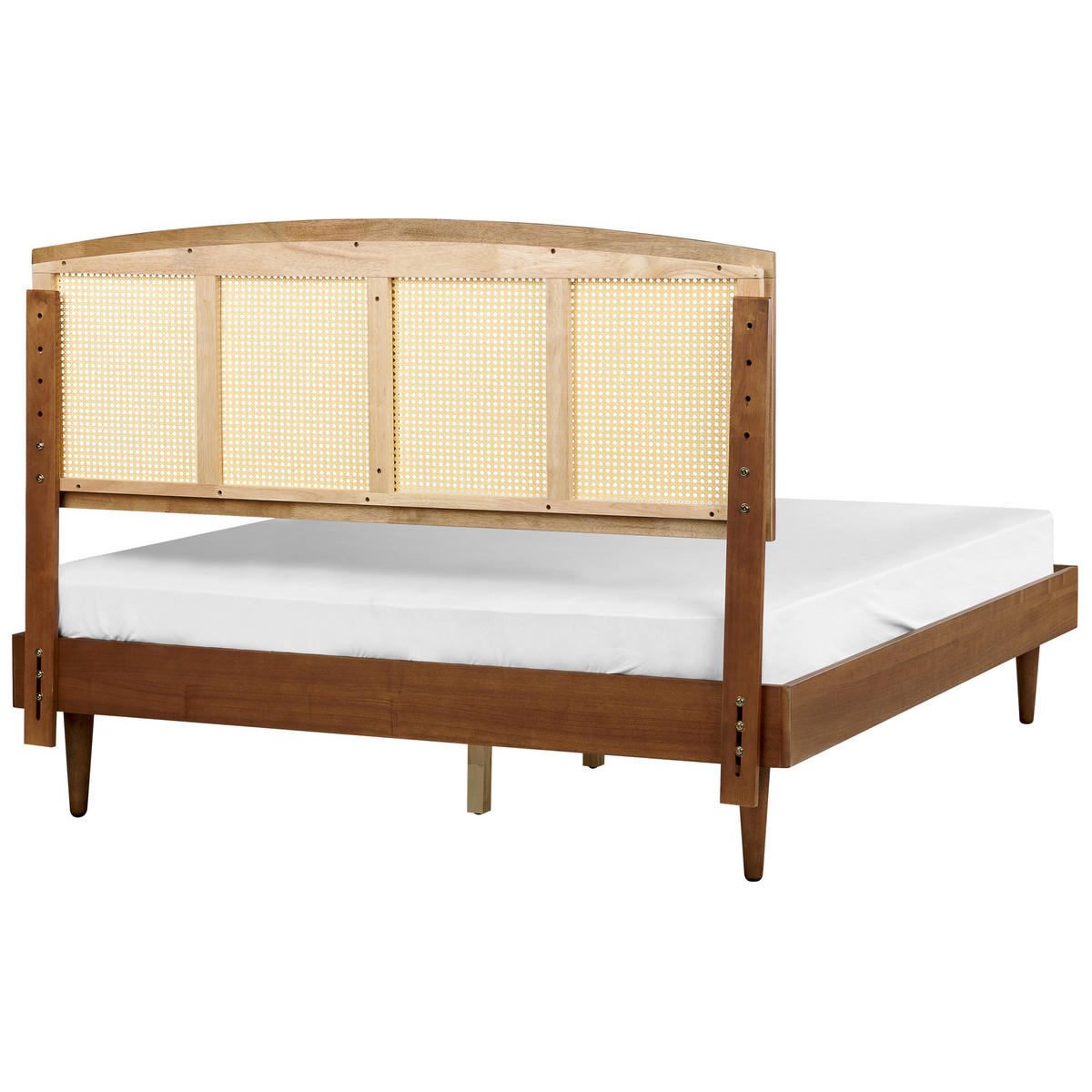 BETT mit Lattenrost 160/200 cm Gummibaumholz Braun Varzy - Braun, Holz (160/200cm) - Beliani
