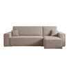 ECKSOFA Scarlo Beige Cordbezug - Beige/Schwarz, Kunststoff/Textil (244/145cm) - Selsey