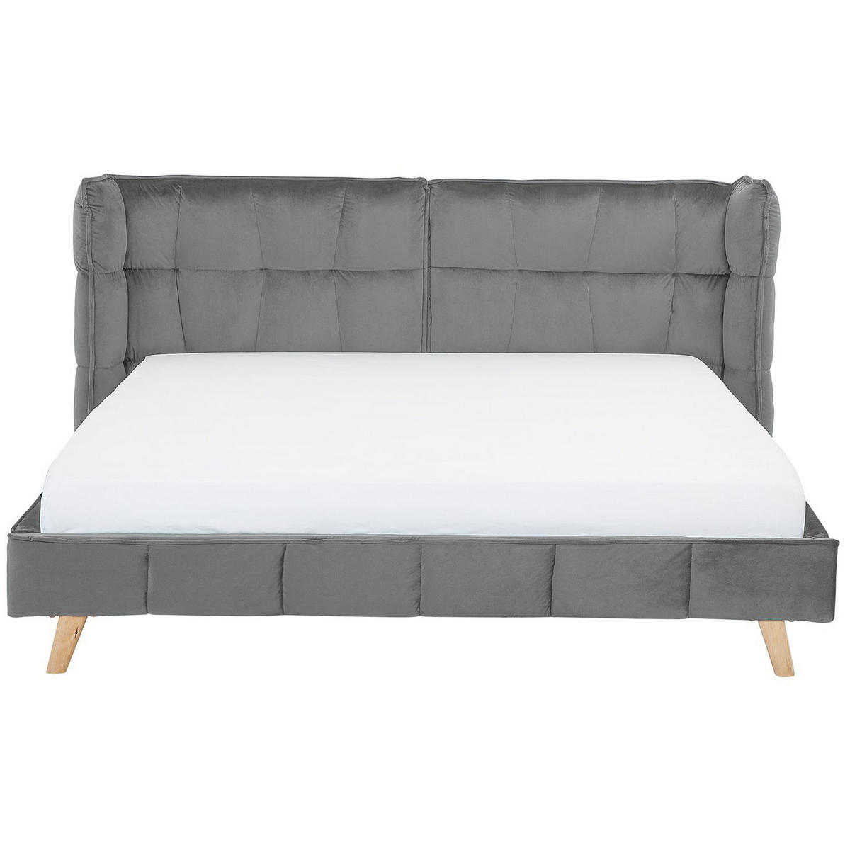 POLSTERBETT mit Lattenrost 180x200 cm Grau Senlis - Grau, Textil (180/200cm) - Beliani