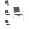 STÜHLE Weiß und Grau 4er-Set - Weiß, Kunststoff (56.5/90/57cm) - Happy Garden
