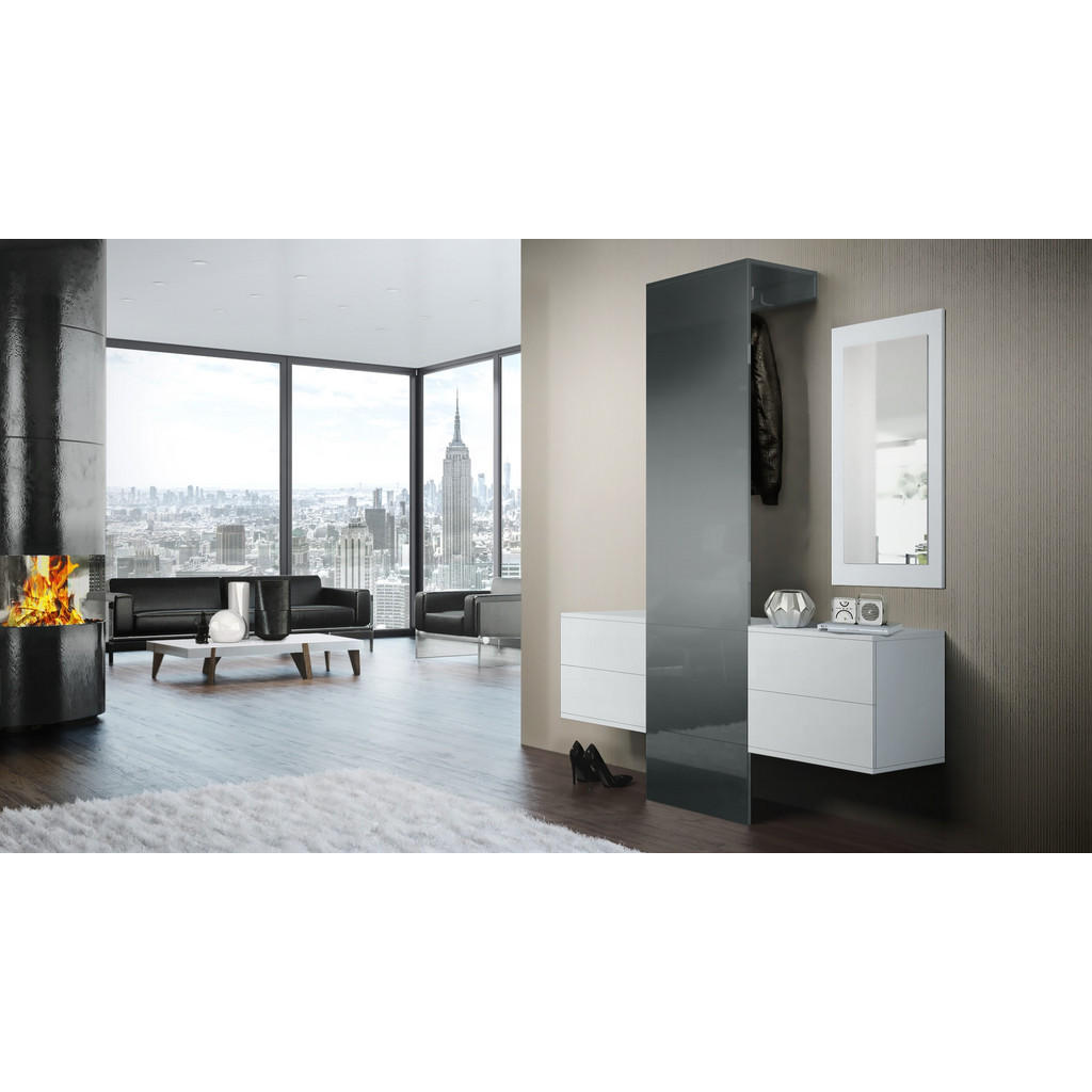 Thumbnail - Vladon Garderobe, Grau, Holzwerkstoff, 157x193x35 cm, Garderobe, Garderoben-Sets & Serien, Garderoben-Sets