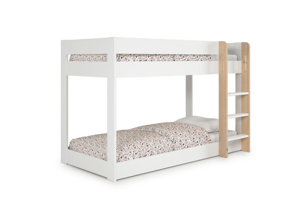 ETAGENBETT Angel Weiß 197/107/131 cm - Weiß, Holz - Calicosy