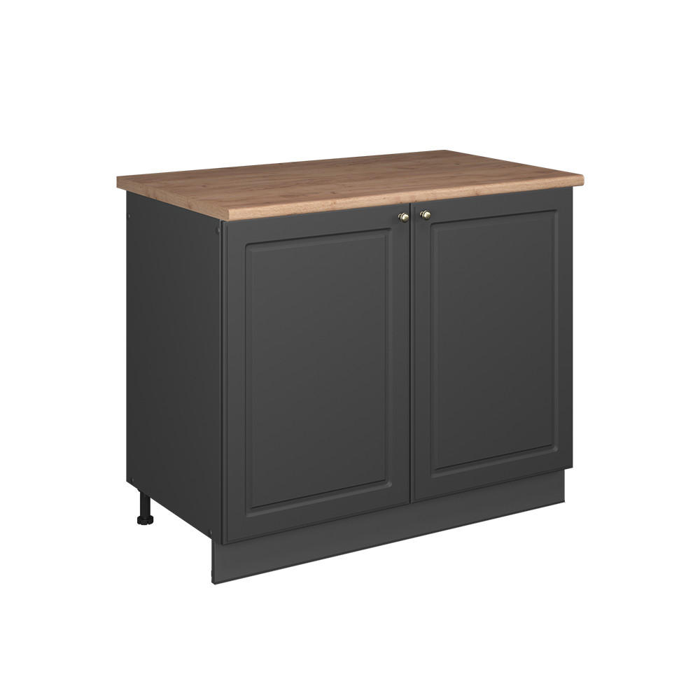 DISKBÄNKSSKÅP Fame-Line, Herrgård i antracitguld/antracit, 100 cm, AP Oak Antracit, Antracit 82/100/60 cm