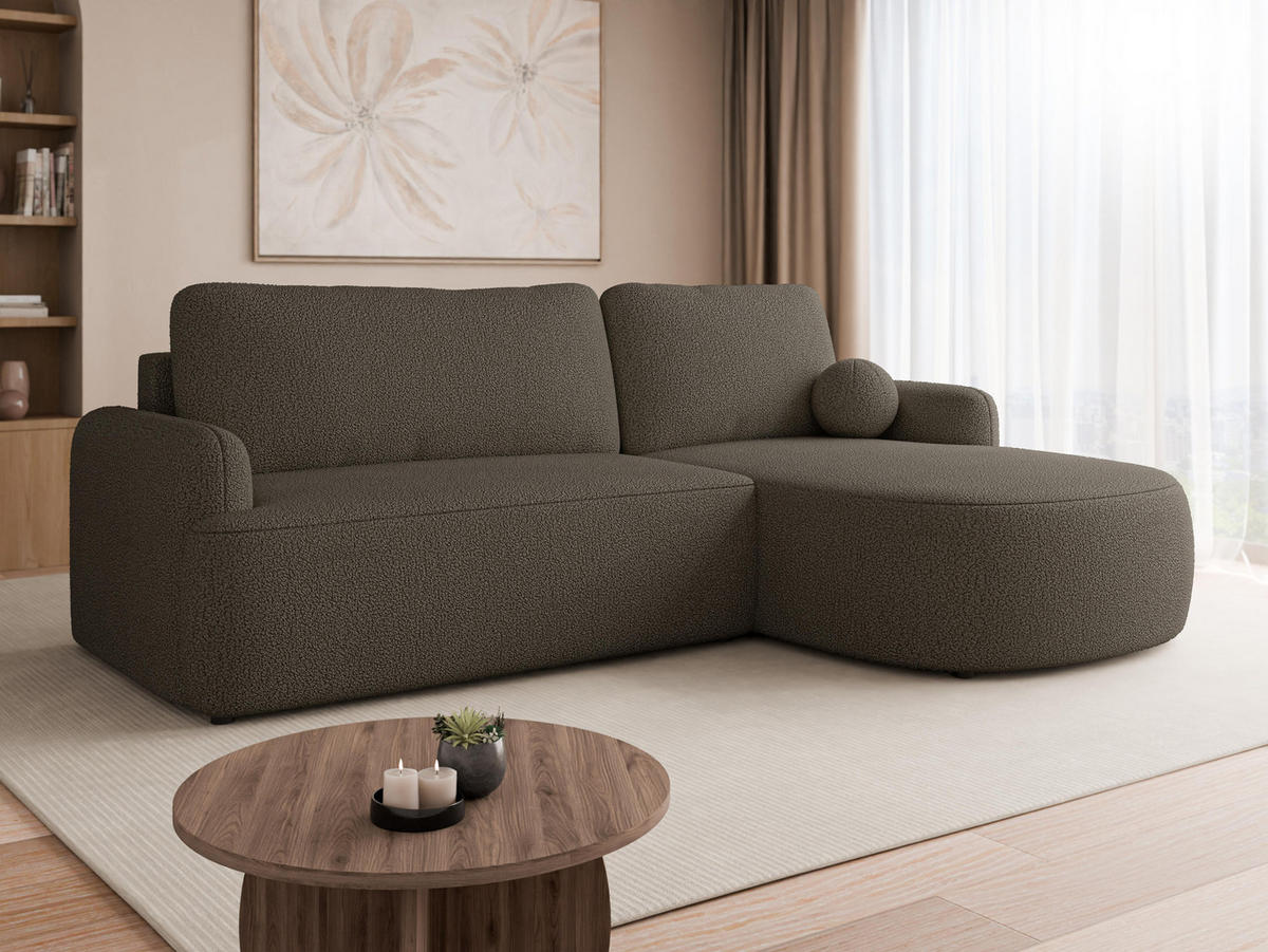 COLTAR Loridu Premium, Dreapta - culoare lemn wenge/negru, material plastic/material textil (174/250cm) - MIRJAN24