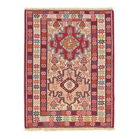 HANDWEBTEPPICH Sumak Shahsavan Beige 100/76 cm Schurwolle - Beige, Textil (76/100cm) - Looma