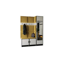 GARDEROBE ROJ 20 - 159,6x205x39cm Weiß + Stoff Gelb - Gelb/Weiß, Holzwerkstoff (159.6/205/39cm) - Kier Furniture