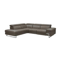 ECKSOFA Opera Echtleder Greige - Greige, Leder/Metall (218/269cm)