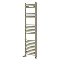 HANDTUCHHEIZKÖRPER 500 x 1500 mm Beige mit Thermostatventil Badheizkörper gebogen mit Seitenanschluss - Beige, Metall (50/150/3cm) - LuxeBath