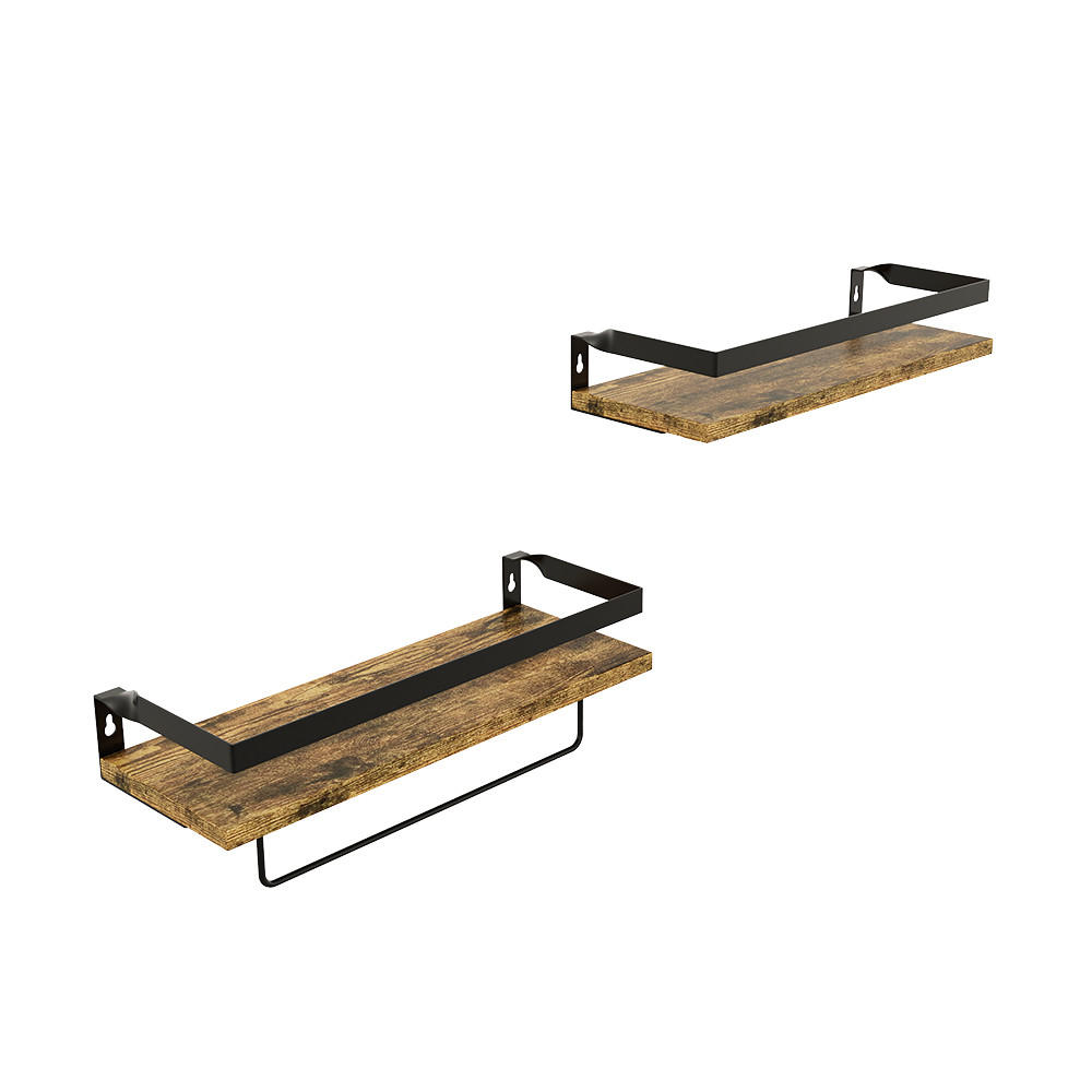 WANDREGAL Fyrk Eiche rustikal 43 x 13 cm 2er Set - Wildeiche, Holzwerkstoff (43/13/15cm) - Vicco