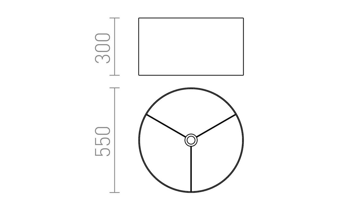 LEUCHTE RON Polycotton weiß 23 W - Weiß, Textil (55/55/30cm) - Rendl