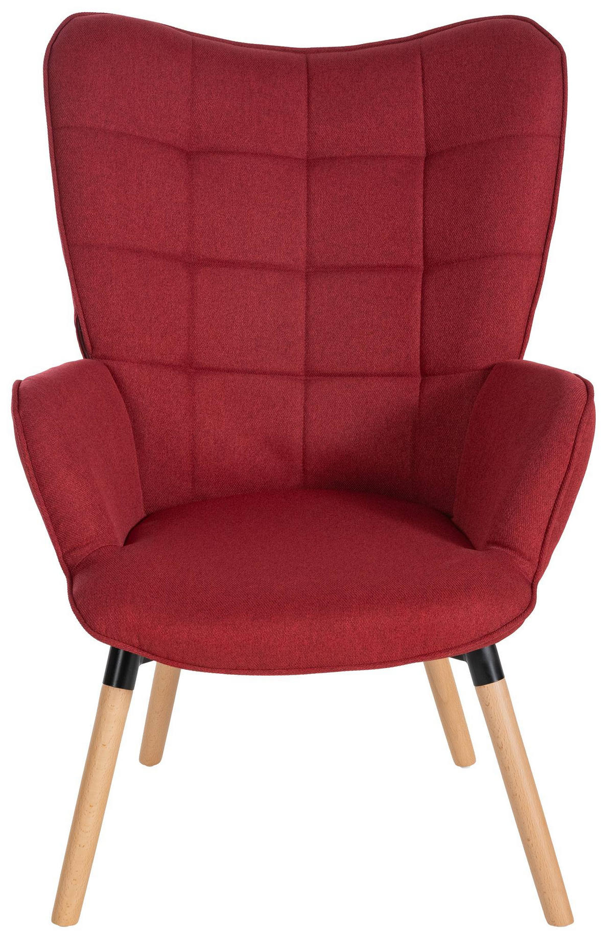 SESSEL Stoff rot - Eukalyptusholzfarben/Rot, Holz/Textil (68/101/73cm) - CLP