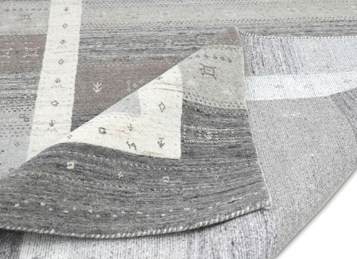 HANDWEBTEPPICH Memu 250x350 cm - Silberfarben, Textil (250/350cm) - THEKO