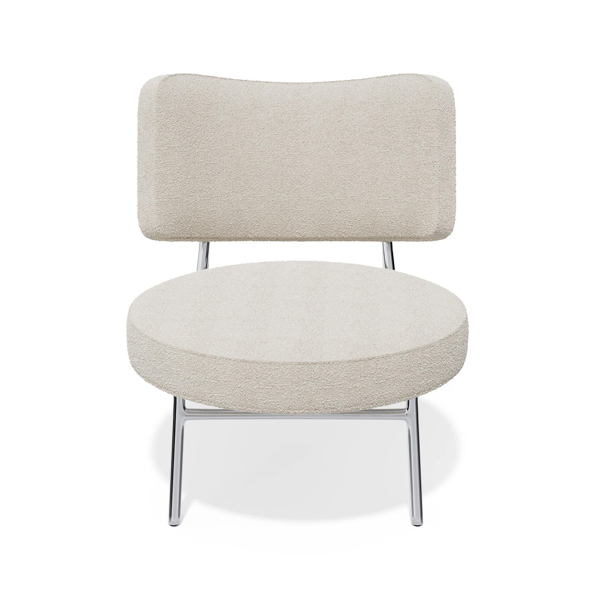 SESSEL Bouclé-Stoff 60cm - Creme, Textil (60/70/71cm) - Sia Home