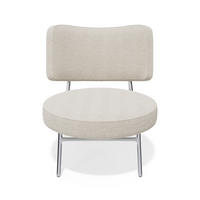 SESSEL Bouclé-Stoff 60cm - Creme, Textil (60/70/71cm) - Sia Home