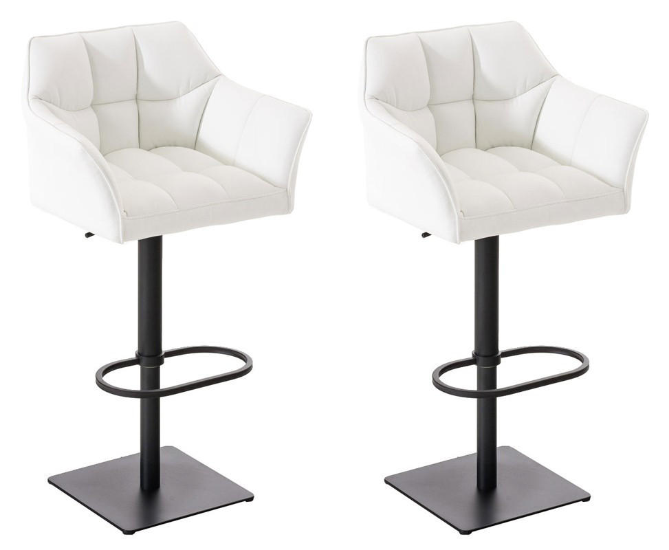 BARHOCKER Set Damaso 64x45x88 cm weiß - Weiß, Leder (64/88/45cm) - furnicato