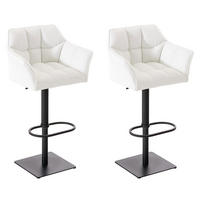 BARHOCKER Set Damaso 64x45x88 cm weiß - Weiß, Leder (64/88/45cm) - furnicato