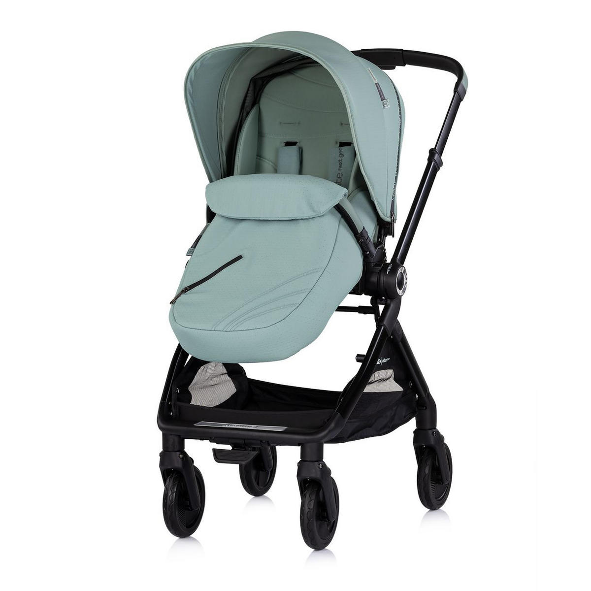 KINDERWAGEN Elite 2 in 1 next GEN grün Tasche klappbar Fußsack Moskitonetz grün - Grün, Metall (69/49/112cm) - Chipolino