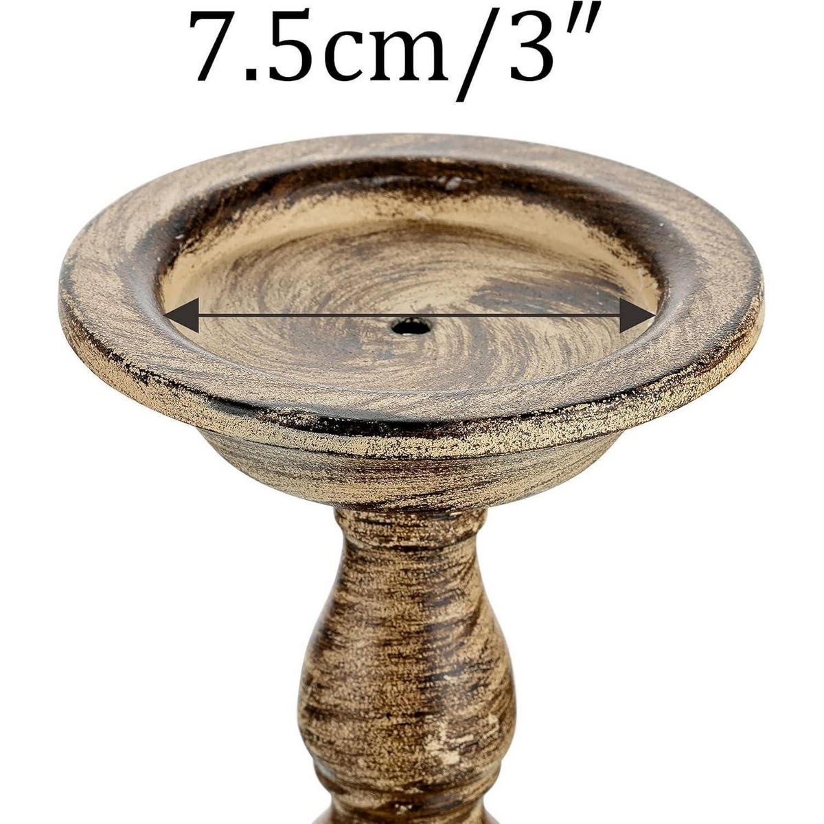 KERZENSTÄNDER 2-teiliges Set Metall Braun Klein+Groß - Braun, Metall (11/22.5/11cm)