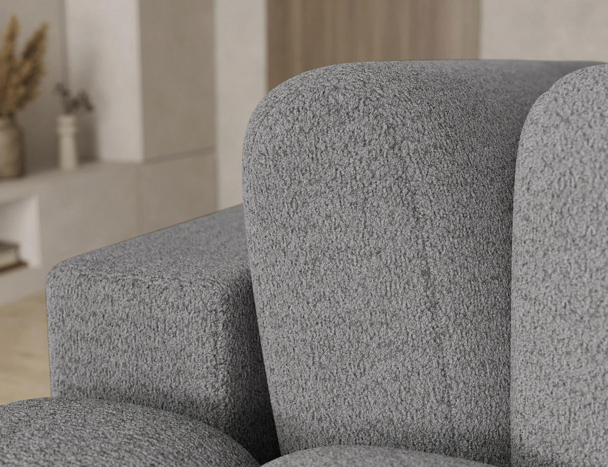 ECKSOFA COZION L-Form mit Schlaffunktion & Bettkasten – Modernes 3-Sitzer Sofa, HR-Kaltschaum, Wellenfederung, 267 × 165 cm - Schwarz/Grau, Kunststoff (165/267cm) - Wohnideebilder